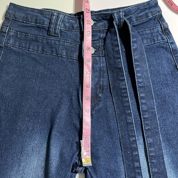 Pantete Womens High Waisted Bell Bottom flare belted Jeans size M NWTs - Picture 8 of 11